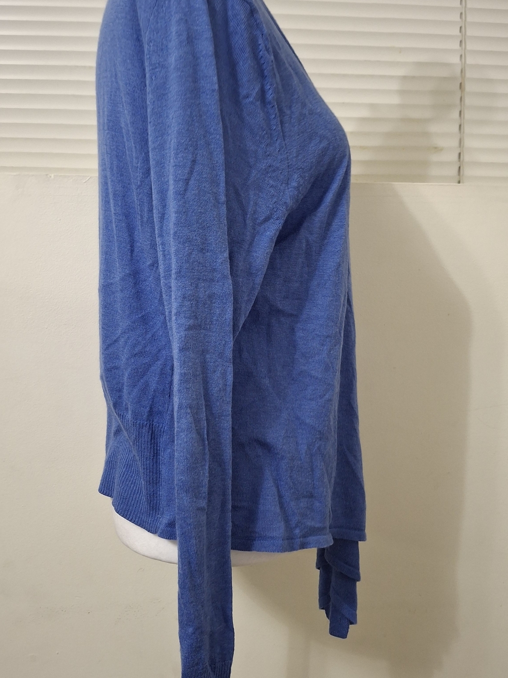 NIC+ZOE Blue Open Front Draped Waterfall Hem Cardigan Sweater Size L - Picture 4 of 6